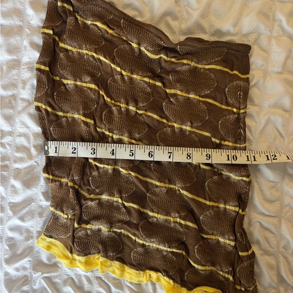 Designer Brown and Yellow Two-Piece Set - Picture 4 of 9